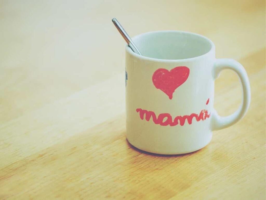 micro self care for parents - a mug with mama written on it
