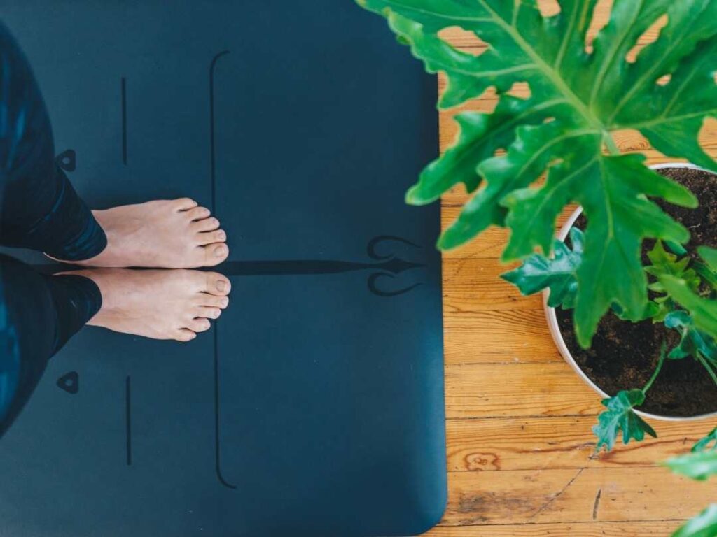feet on a yoga mat